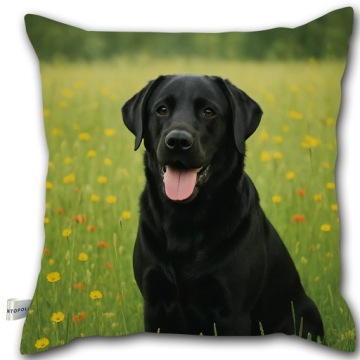 Poduszka z labradorem / czarny / Poduszka dekoracyjna / Rozmiar 40x40cm