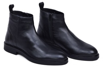 Sztyblety trzewiki męskie buty skórzane czarne 45