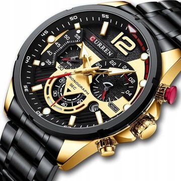 ZEGAREK MĘSKI CURREN KLASYCZNY ELEGANCKI CHRONOGRAF DATOWNIK 5 KOLORÓW