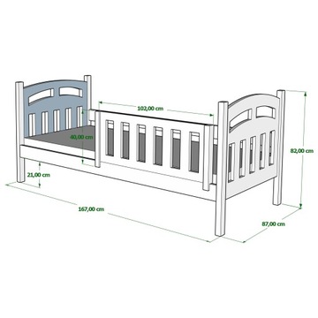 Детская кроватка с защитным бортиком ZUZIA 160х80