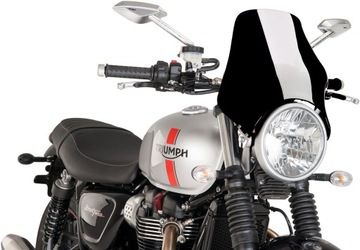 Темно-черное лобовое стекло мотоцикла для нейкедов с круглой лампой