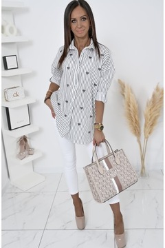 ПОВСЕДНЕВНАЯ РУБАШКА ОВЕРСАЙЗ В ПОЛОСКУ FLAVINE! WZ.1 л