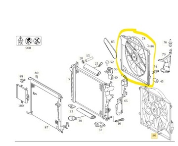 MERCEDES TŘÍDA S (W220) VENTILÁTOR CHLADIČŮ 4PIN