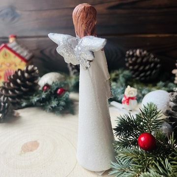 Figurka Aniołka Biały Anioł Stróż Komunia Chrzest Upominek Dekoracja