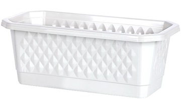 DONICZKA SKRZYNKA BALKONOWA OGRODOWA DO KWIATÓW BIAŁA DIAMANTE 40 CM