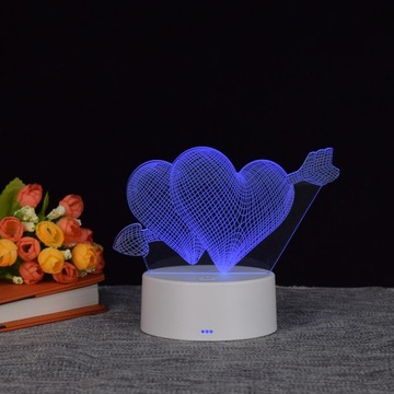 Ночник LOVE2 3D USB, 16 цветов светодиодов