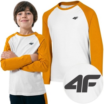 KOSZULKA 4F JUNIOR T-SHIRT LONGSLEEVE BAWEŁNIANY