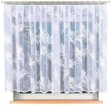 FIRANKA ŻAKARDOWA GOTOWA KRÓTKA W LIŚCIE PALMY DO POKOJU SALONU 250x150