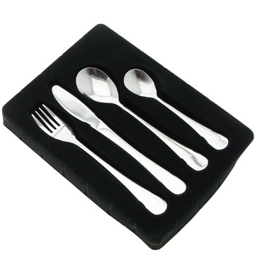 НАБОР СТОЛОВЫХ ПРИБОРОВ ДЛЯ ДЕТЕЙ НАБОР ЛОЖКА СТАЛЬНАЯ ВИЛКА НОЖ ЛОЖКА 4 шт.