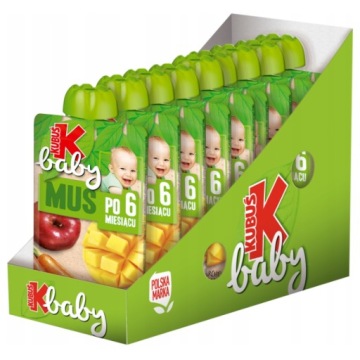 KUBUŚ Baby Mus Jabłko Marchew Mango 6 m+ 9 x 100g