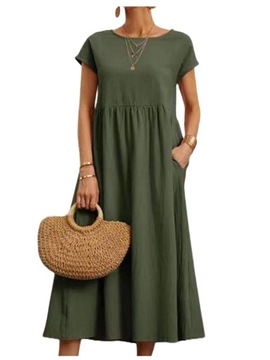 Sukienka na co dzień vintage maxi rozmiar 4XL