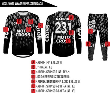 KOMPLET CROSS MOTO QUAD ENDURO MOTOCROSS NADRUK