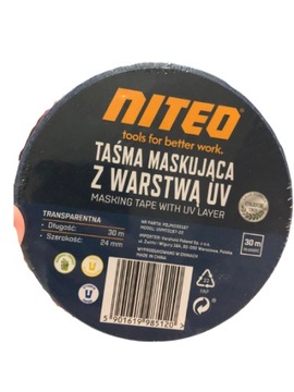 TAŚMA MASKUJĄCA Z WARSTWĄ UV 30MX24MM TRANSPARENTN