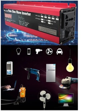Автомобильный инвертор 12 В 230 В 3000 Вт Инвертор напряжения PURE SINUS