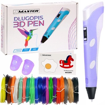 DRUKARKA DŁUGOPIS 3D PEN 2 ZESTAW + WKŁADY 100M F