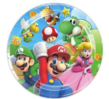 TALERZYKI JEDNORAZOWE MARIO BROS TALERZE 10SZT