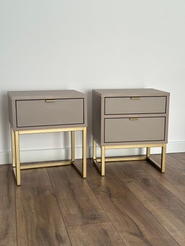 Бежево-золотая прикроватная тумбочка CAPPUCCINO бежевый накастлик