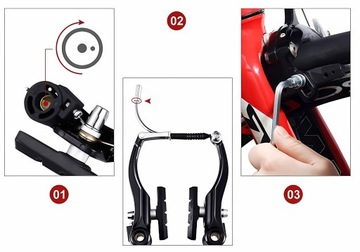 V-brake A2Z Черный горный велосипед спереди и сзади