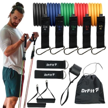 ZESTAW 5 GUM FITNESS DO ĆWICZEŃ GUMY OPOROWE WORKOUT BANDS WYSOKA JAKOŚĆ