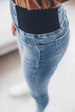 Klasyczne tregginsy damskie spodnie rurki guma XS