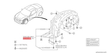 PODBĚH PŘEDNÍ LEVÉ 59110CA011 59110CA010 |SUBARU BRZ TOYOTA GT86| ORIGINÁLNÍ