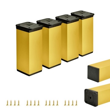 4x NÓŻKA NOGA MEBLOWA MEBLI REGULOWANA 10 CM ZŁOTA