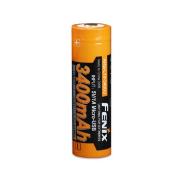 FENIX 18650 Аккумулятор 3400 мАч - 500 циклов зарядки / зарядка через USB