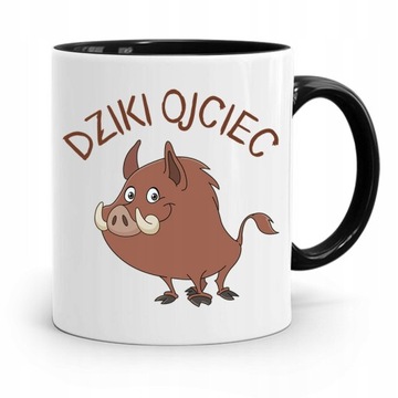 KUBEK CZARNY PREZENT NA DZIEŃ OJCA DZIKI OJCIEC z Nadrukiem ze Zdjęciem