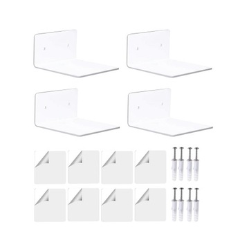 4 настенные полки, ТВ-приставка, акриловая настенная полка для хранения фотографий, белая