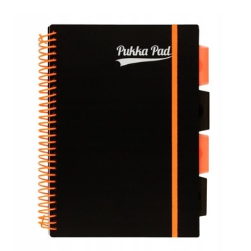 Zeszyt w kratkę B5 PUKKA PAD NEON Czarny 100 Kartek