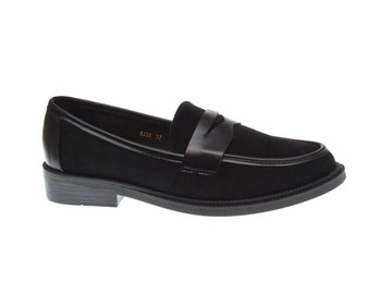 DAMSKIE MOKASYNY PÓŁBUTY ZAMSZOWE Black r.39