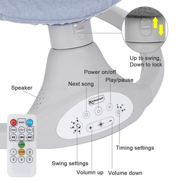 Электрическая качалка-качалка с дистанционным управлением Bluetooth