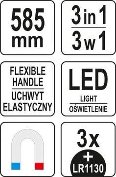 ГИБКИЙ МАГНИТНЫЙ ЗАХВАТ 3в1 + КОГОТЬ + СВЕТОДИОД