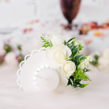 Красивая декоративная свеча-капельница с цветочным мотивом - ОЗС-03