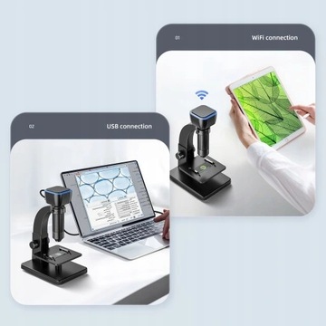 Inskam 315 Вт 0~2000X WIFI USB 2×LED микроскоп