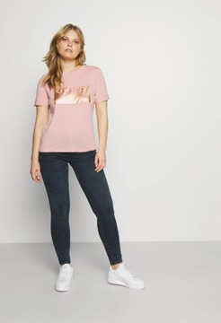 ФУТБОЛКА ЖЕНСКАЯ GUESS С ГЛЯНЦЕВЫМ ЛОГОТИПОМ РОЗОВАЯ S 1Z1G5*