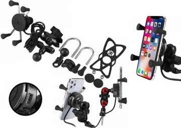 ŁADOWARKA MOTOCYKLOWA Z UCHWYTEM NA TELEFON USB