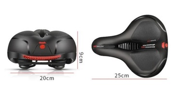 ГЕЛЕВОЕ СИДЕНЬЕ ДЛЯ ВЕЛОСИПЕДА, ШИРОКОЕ, МЯГКОЕ, КОМФОРТНОЕ, ФОНАРЬ ДЛЯ ВЕЛОСИПЕДА