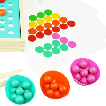 ДЕРЕВЯННЫЙ ПАЗЛ МОЗАИКА ДОСКА 2В1 ШАРИКИ