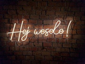 Neon napis Hej wesele!