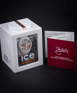 ICE WATCH zegarek damski biały silikonowy pasek kwiaty ICE.FL.LEG.U.S.15