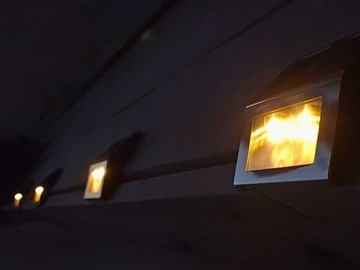 Набор из ЧЕТЫРЕХ Стальных садовых СОЛНЕЧНЫХ СВЕТОДИОДНЫХ ЛАМП - 14,5 x 9 x 10 см