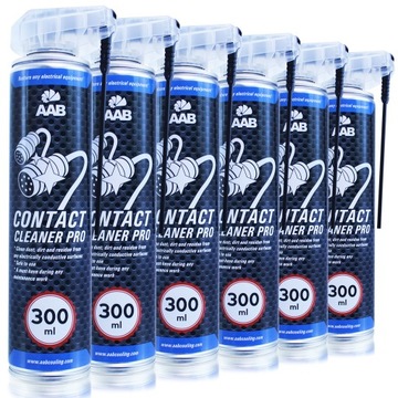6x AAB Contact Cleaner PRO300ml SPRAY CZYŚCI STYKI
