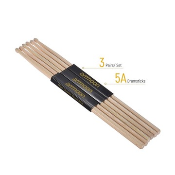 Ammoon 3 пары деревянных барабанных палочек 5А Барабанные палочки
