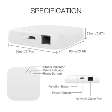 Проводной интеллектуальный шлюз Tuya Zigbee Hub LAN BlueTooth