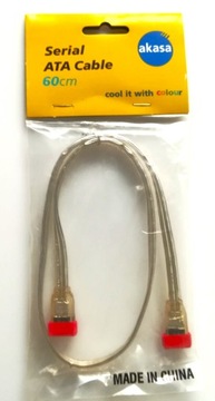 Kabel SATA 60cm w ekranie ze srebra