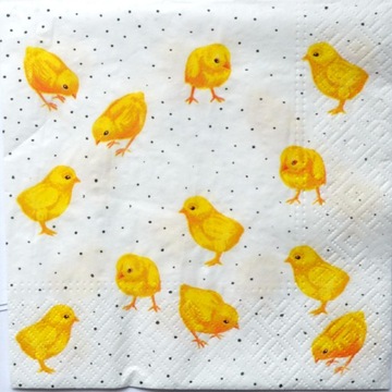 Serwetka Decoupage żółte pisklaki mini miks 1szt