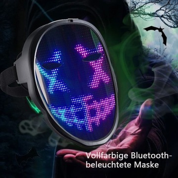 Светодиодная маска с полноцветным дисплеем Bluetooth,
