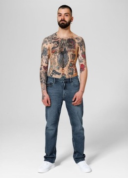 Męskie Spodnie Jeans Pitbull Jeansy Medium Wash Highlander Regular Fit