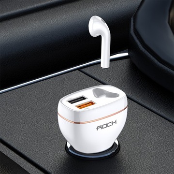 РОК| АВТОМОБИЛЬНОЕ ЗАРЯДНОЕ УСТРОЙСТВО QC 3.0 + НАУШНИКИ BLUETOOTH ДЛЯ АВТОМОБИЛЯ